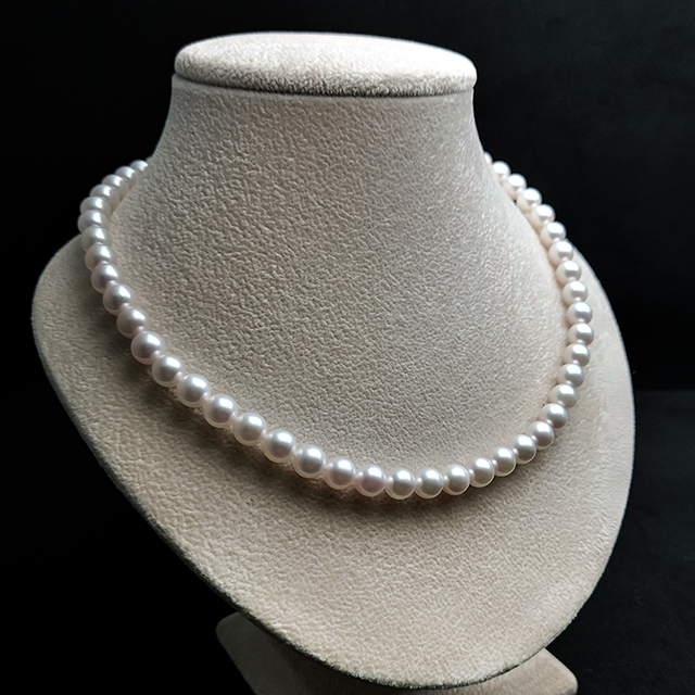 8~8.5mm 아코야 해수 진주 비드 목걸이 전체 14k 금장식 - 상세 이미지 5