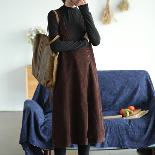 봄 가을 골덴 멜빵원피스 코듀로이