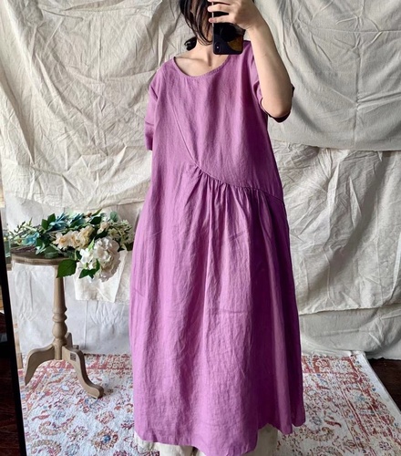 여름 반팔 써클 린넨원피스 77원피스 미시옷 엄마옷