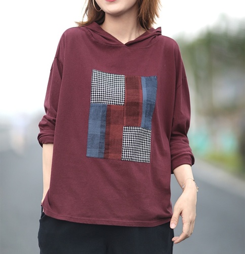 봄 가을티셔츠 여성후드티 순면 루즈핏 오버핏 빅사이즈