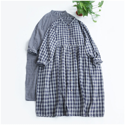 봄 가을 이중면 체크원피스 루즈핏 40 50대여성의류 미시 엄마옷