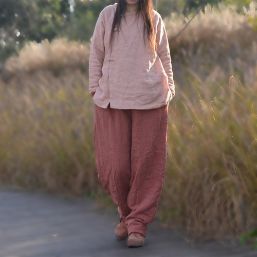 하마마스 린넨 여성누빔바지 여자솜바지 누비옷 겨울 50 60대여성의류 중년 엄마옷 이미지 6