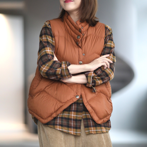 겨울 가벼운 경량 하이넥 오리털패딩조끼 40 50대여성의류 미시옷 엄마옷 - 상품 이미지