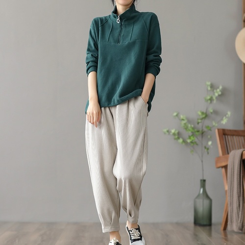 하마마스 봄 가을 순면 밴딩 니트바지40 50대여성의류 미시옷 엄마옷 - 메인 이미지