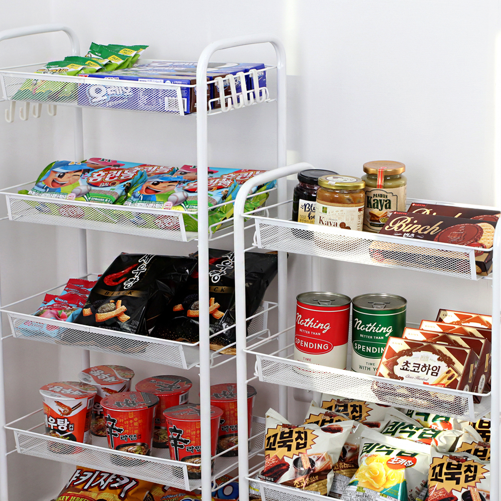 간식진열대 수납장 이동식트레이 바퀴달린선반 이동 미니트롤리3단