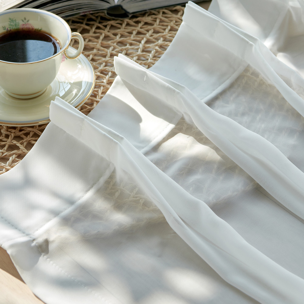 국내제작 산들 나비주름 린넨 쉬폰 거실 창문형 맞춤 제작 커튼 세로 250cm이내