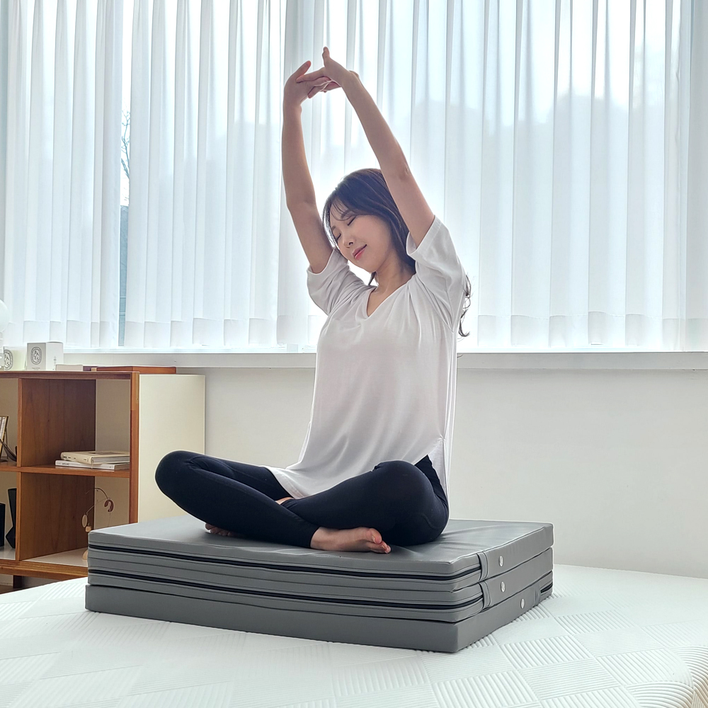 꾸민가 3단 접이식 매트리스 바닥 원룸 군용 손님용 매트 탄탄한 단단한 5T 멀티 싱글