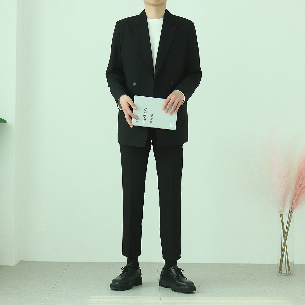 남자셋업수트 오버핏 캐주얼 남자세미정장 - 상품 이미지