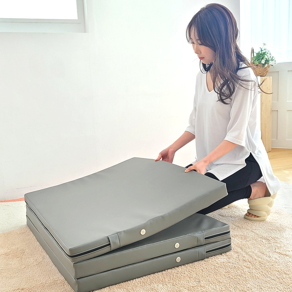 꾸민가 3단 접이식 매트리스 바닥 원룸 군용 손님용 매트 탄탄한 단단한 5T 멀티 싱글