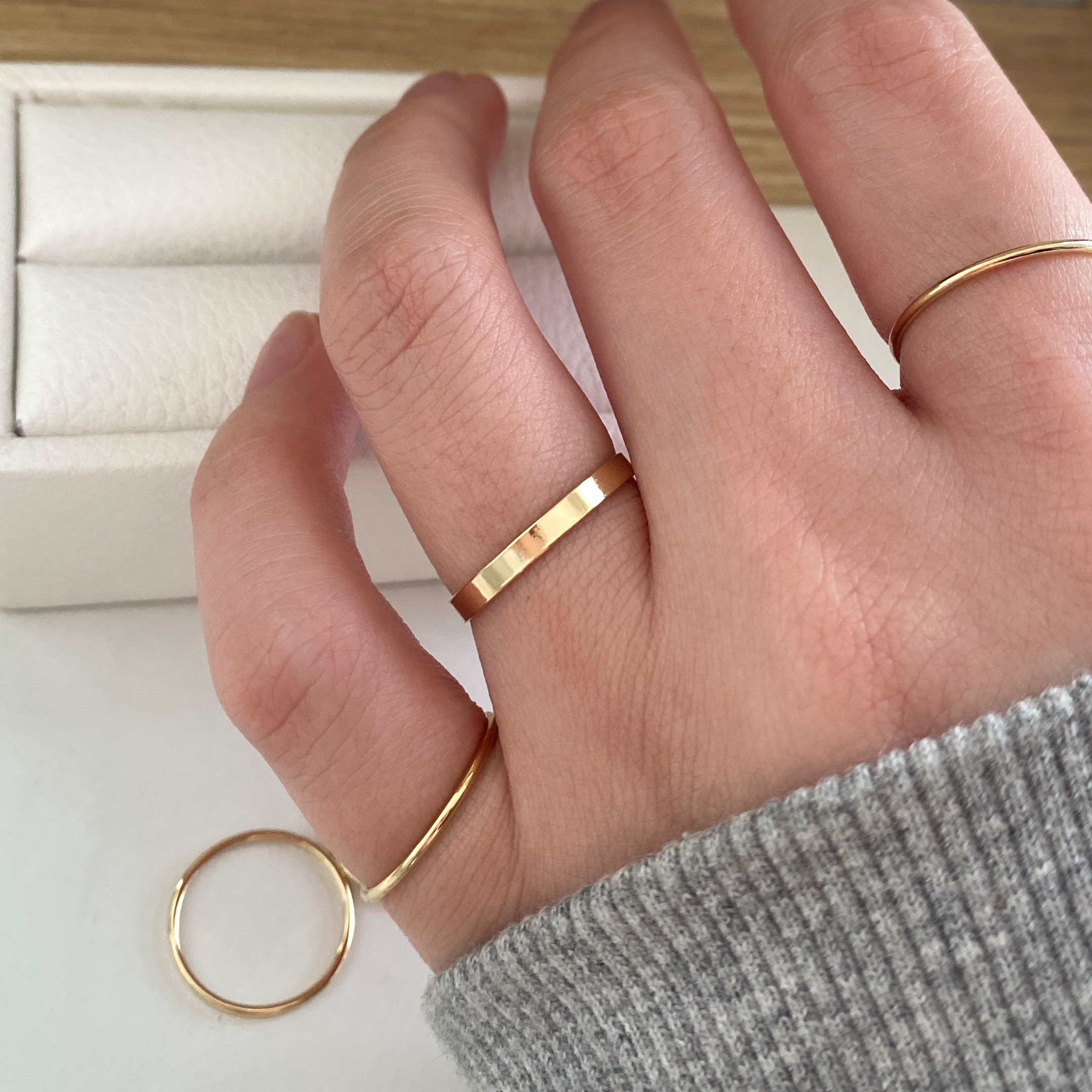 14k 골드필드 10k st 평반지 골드필드 레이어드링