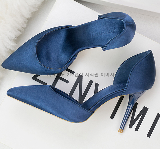 이에나 9cm 스틸레토 사이드오픈 새틴구두 하이힐 3color 상세 이미지 12