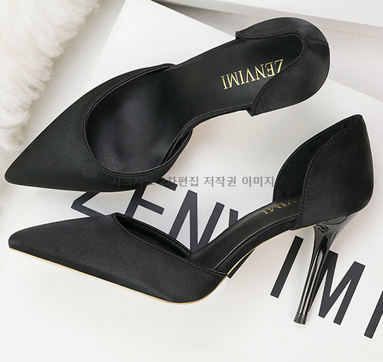 이에나 9cm 스틸레토 사이드오픈 새틴구두 하이힐 3color 상세 이미지 20