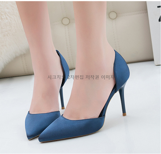 이에나 9cm 스틸레토 사이드오픈 새틴구두 하이힐 3color 상세 이미지 16