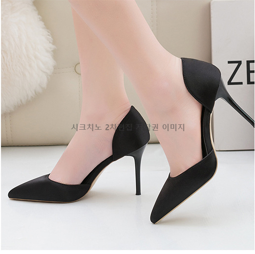 이에나 9cm 스틸레토 사이드오픈 새틴구두 하이힐 3color 상세 이미지 23