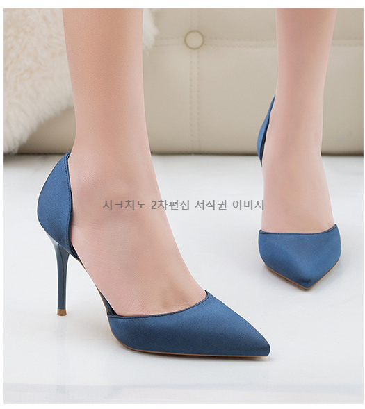 이에나 9cm 스틸레토 사이드오픈 새틴구두 하이힐 3color 상세 이미지 15