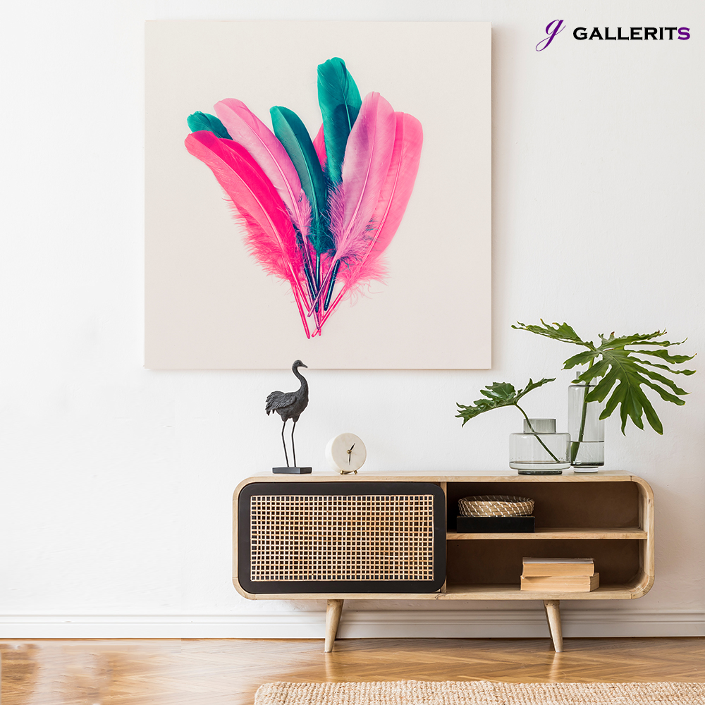 추상화 거실 인테리어 생기 그림 액자 집들이 가게오픈 선물 feathers 중형 - 상품 이미지