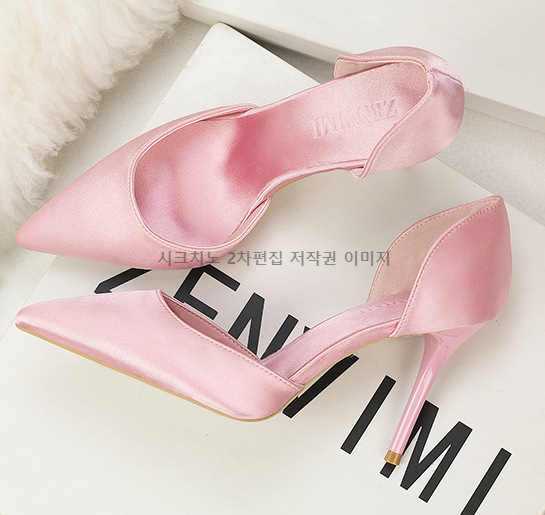이에나 9cm 스틸레토 사이드오픈 새틴구두 하이힐 3color 상세 이미지 5