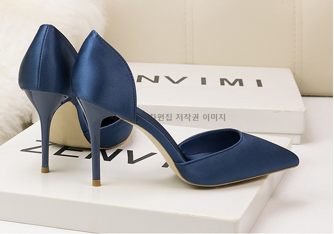 이에나 9cm 스틸레토 사이드오픈 새틴구두 하이힐 3color 상세 이미지 14