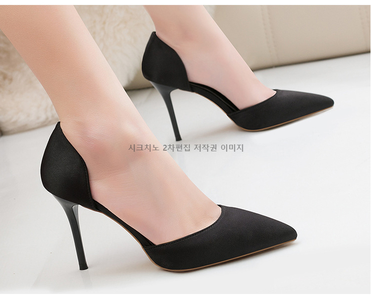 이에나 9cm 스틸레토 사이드오픈 새틴구두 하이힐 3color 상세 이미지 24
