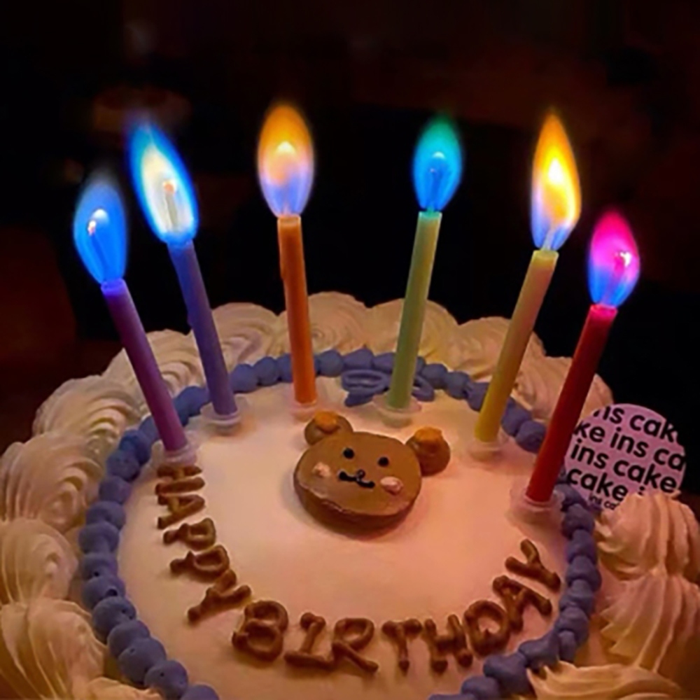 무지개초 불꽃초 특이한 색깔 생일 파티 초 [컬러 케이크 이벤트 레인보우 캔들 촛불] - 상품 이미지
