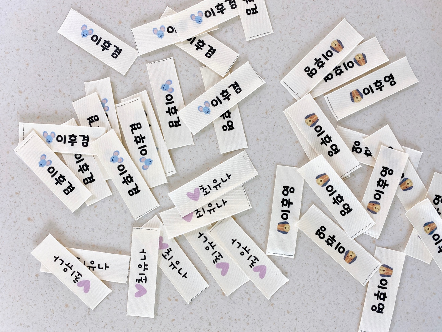 면라벨 포토 의류용네임라벨 분실방지 네임택 이름표 공단라벨 소량 유치원 어린이집준비물 - 상세 이미지 2