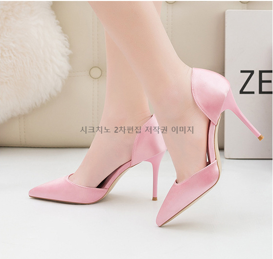 이에나 9cm 스틸레토 사이드오픈 새틴구두 하이힐 3color 상세 이미지 8