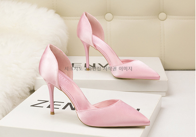이에나 9cm 스틸레토 사이드오픈 새틴구두 하이힐 3color 상세 이미지 6