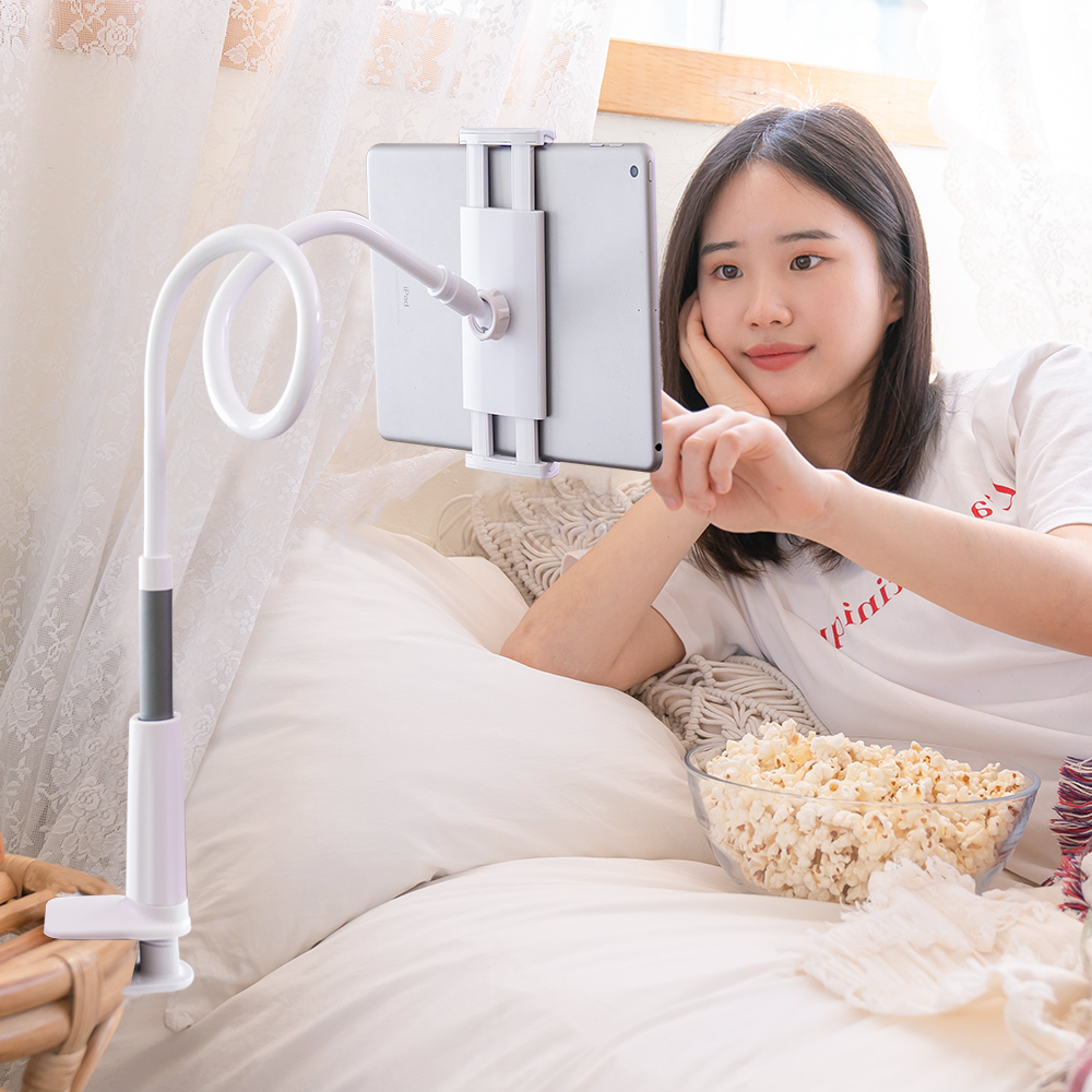 [초강력 고정] 핸드폰거치대 침대 누워서 자바라거치대 85cm