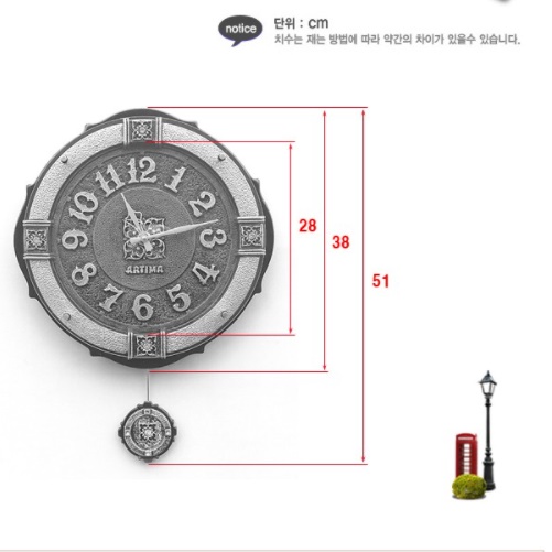 엔틱 시계 레트로 명품 벽시계 원형 원목 벽걸이 시계 - 상세 이미지 5