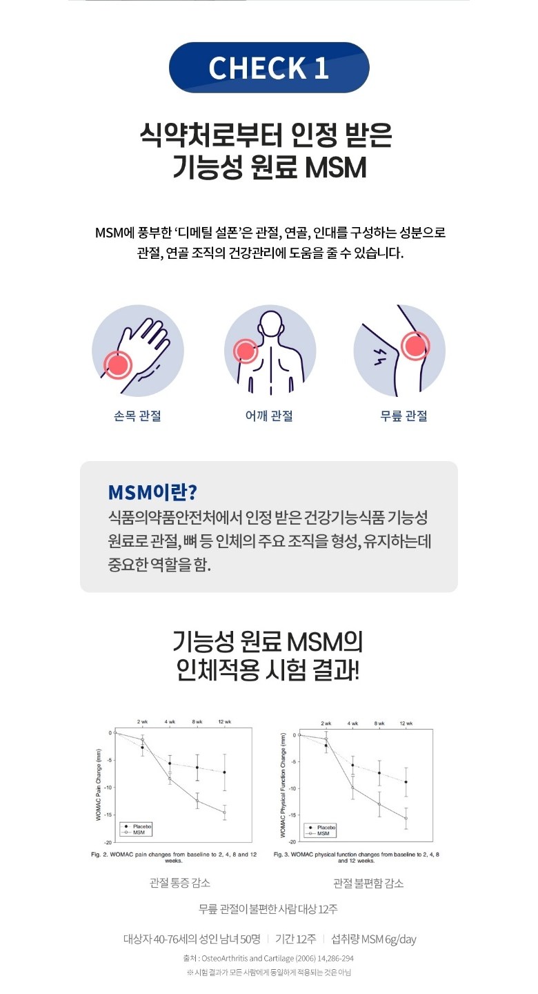 삼성 MSM 100% 골드 90일분 관절 뼈건강 식약처 기능식품 부모님 선물 삼성제약 - 상세 이미지 4