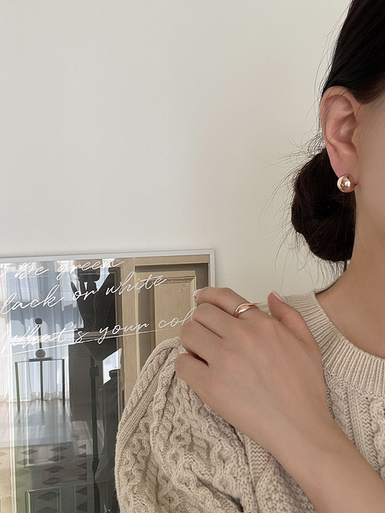 셀프러브 은 볼 이어링 - 925 실버 볼륨 원터치 볼드 은 귀걸이