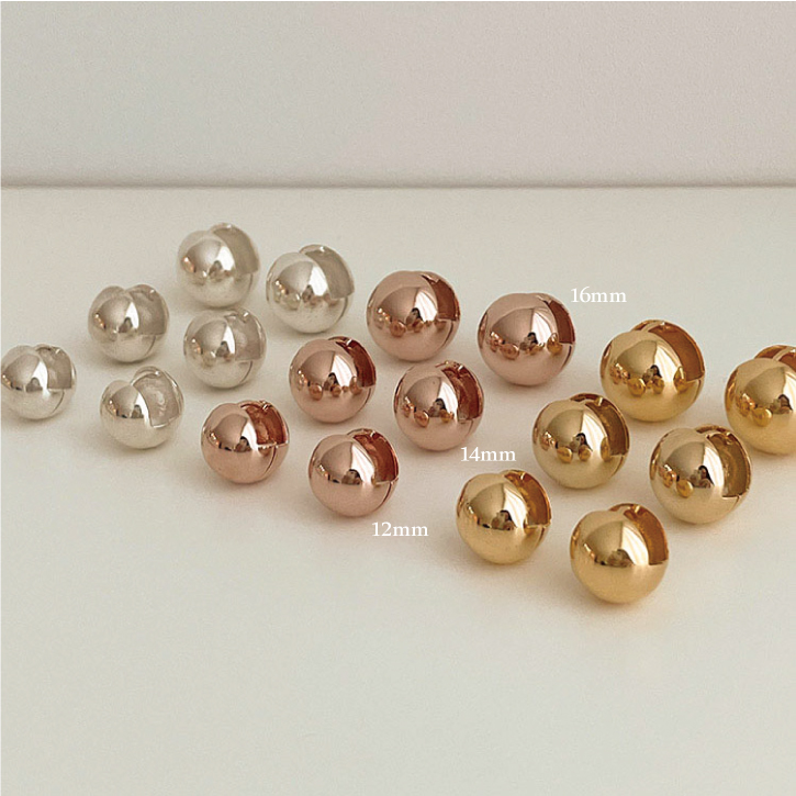 셀프러브 은 볼 이어링 - 925 실버 볼륨 원터치 볼드 은 귀걸이