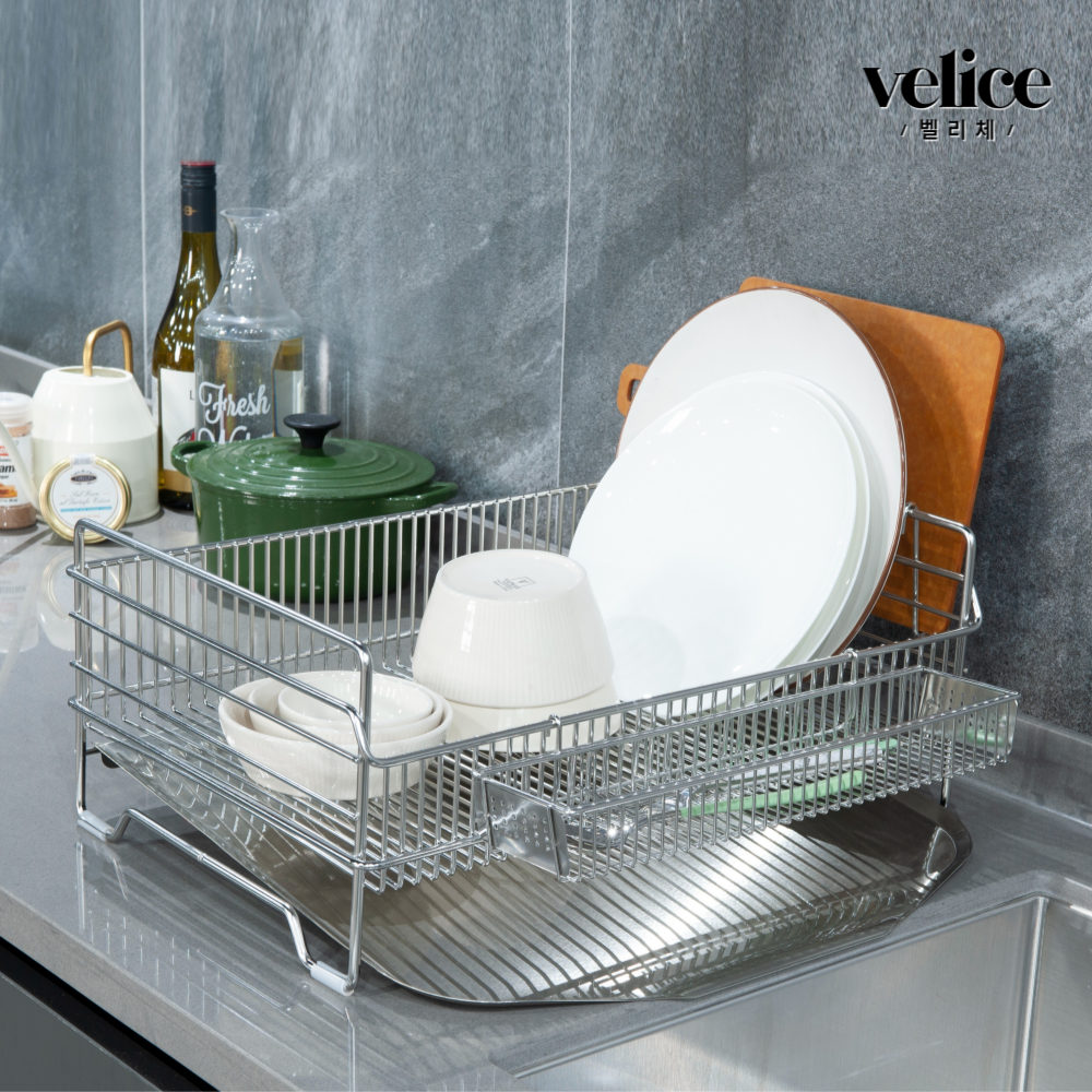 벨리체 식기건조대 설거지 올스텐 물빠짐 1단 세로형 소형 18-8(304)