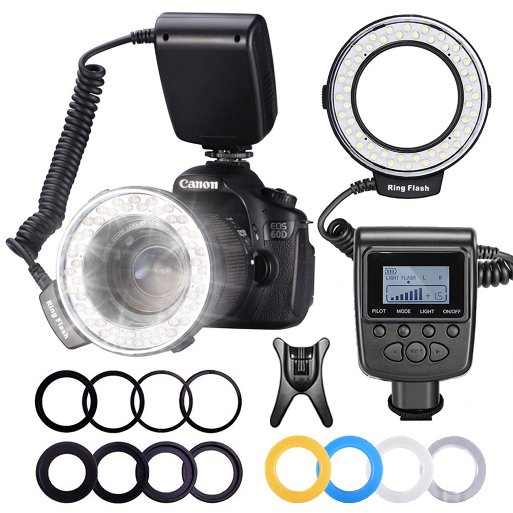 DSLR 캐논 니콘 호환 접사 링 후레쉬 카메라 플래시 라이트 마운트 RF-550D - 상품 이미지