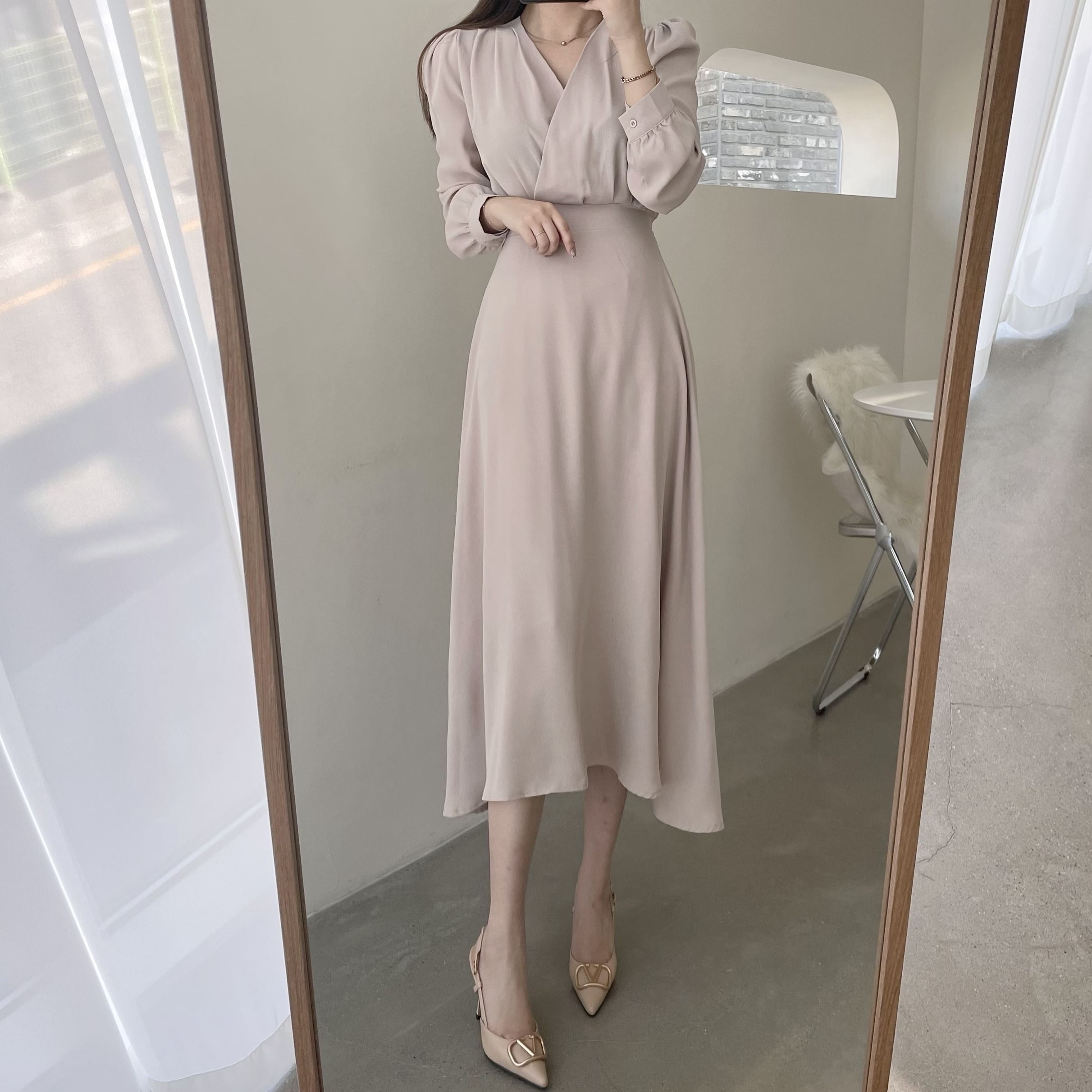 [고급스러움 / 만능템] 8cm 브이 골드메탈 슬링백힐 3color 상세 이미지 71