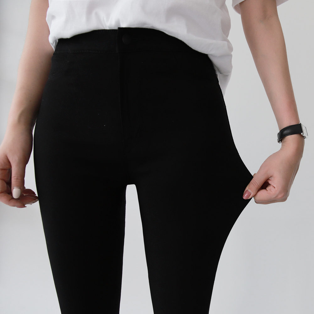 프리미엄 쫀쫀 미친스판 하이웨스트진 히든 허리 밴딩진 여자청바지 스키니 블랙진 봄 가을