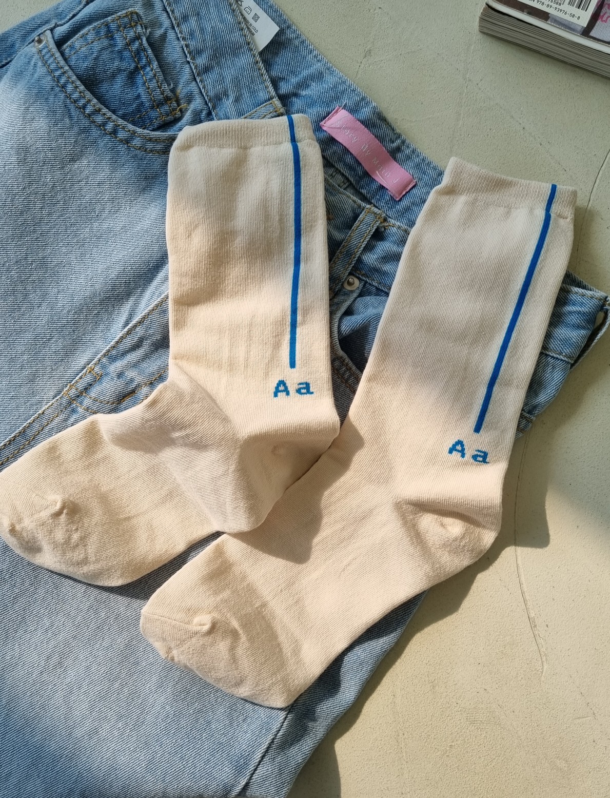 [리햅] Aa 컬러풀 라인 삭스 양말 - 상품 이미지