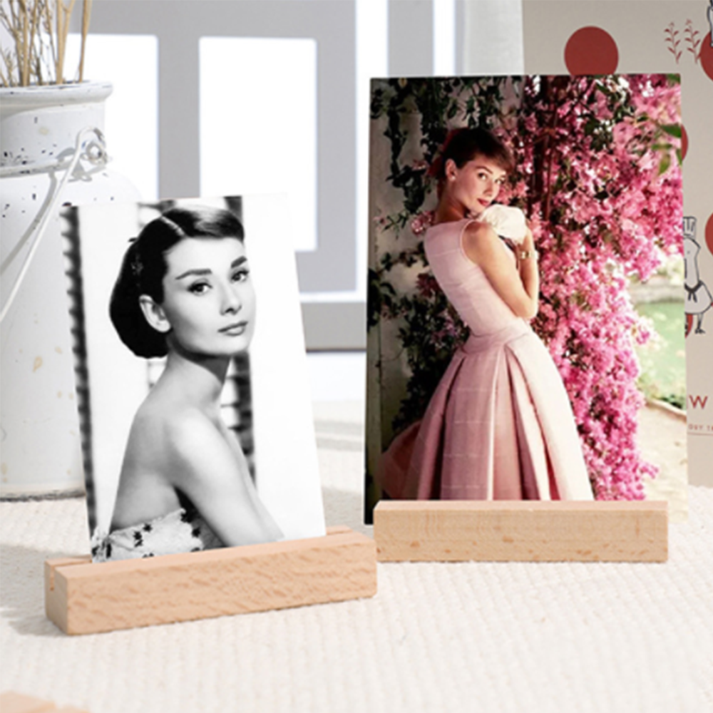 사진 꽂이 명함 홀더 쿠폰 엽서 우드 받침대 원목 나무 카드 스탠드 거치대 탁상 달력 - 상품 이미지
