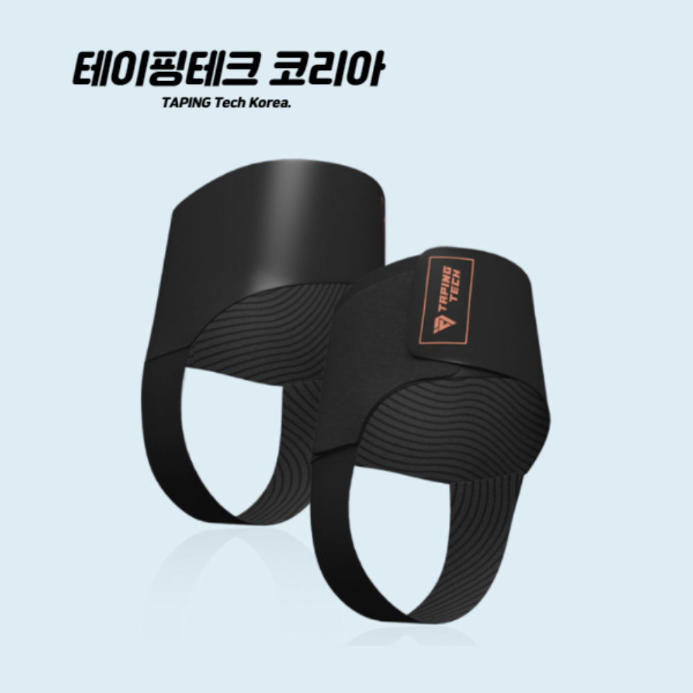 테이핑테크 발목보호대 슬림 얇은 아대 골프 축구 등산 농구 테니스 4개입, 블랙, FREE - 상세 이미지 2