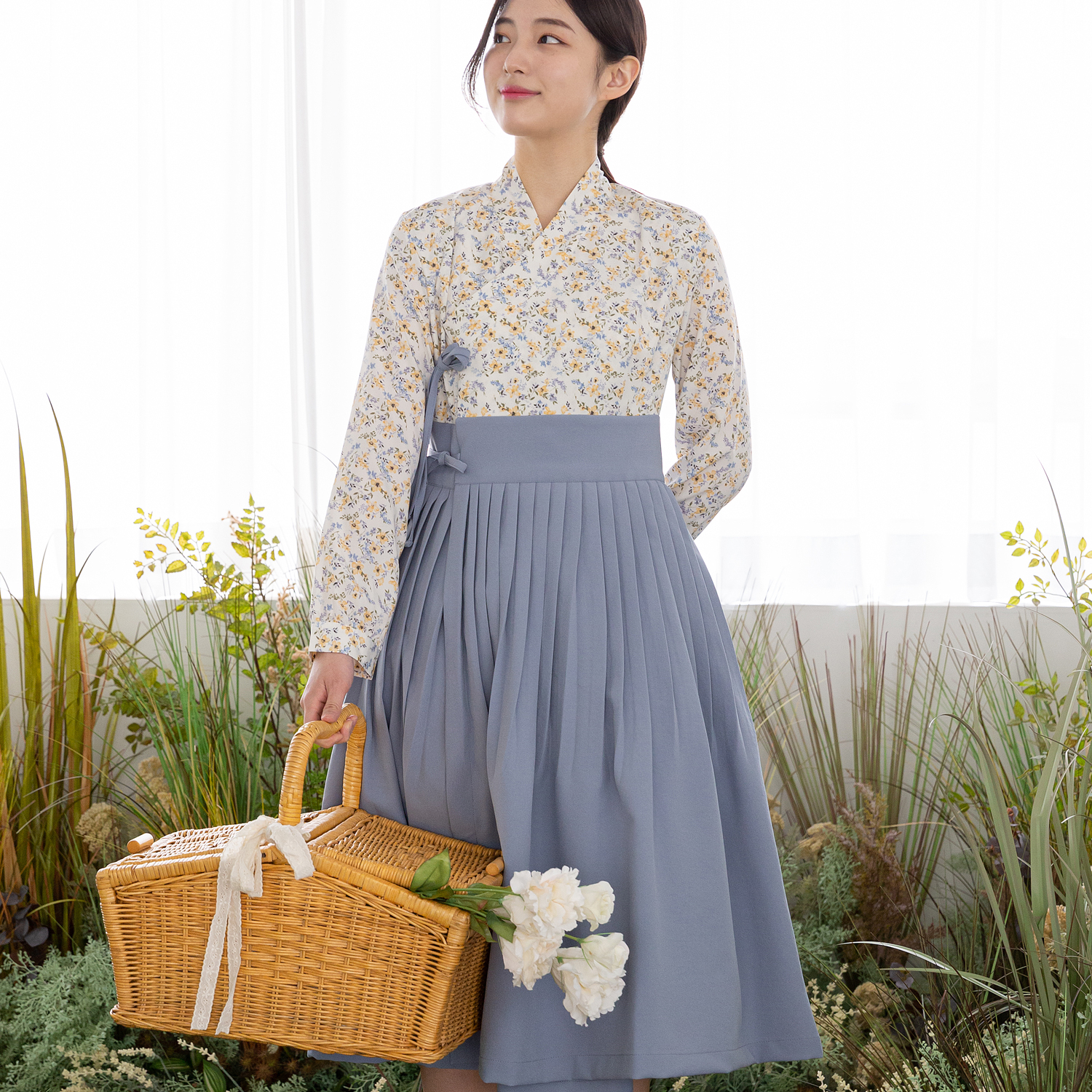유채하늘 배색 생활한복 철릭 원피스 다래원한복 : 다래원한복