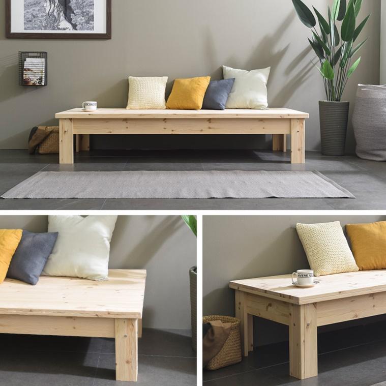 원목 평상 침대 프레임 헤드리스 저상 침대 낮은 매트리스 받침