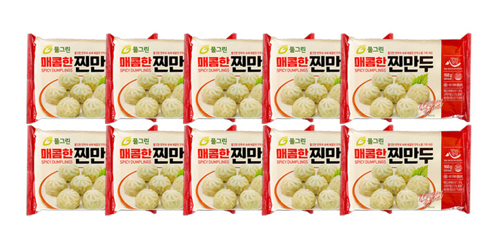 풀그린 렌지용 6구 매콤한찐만두 168g x 5팩 : 푸드창고 FOODSTORE