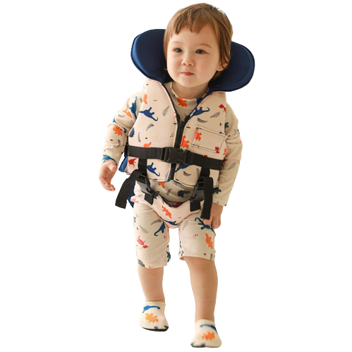 유아 아기 네오플랜 수영조끼 아동 부력보조복 후두부 보호 토끼 조끼