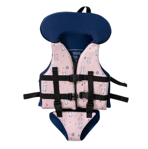 유아 아기 네오플랜 수영조끼 아동 부력보조복 후두부 보호 토끼 조끼
