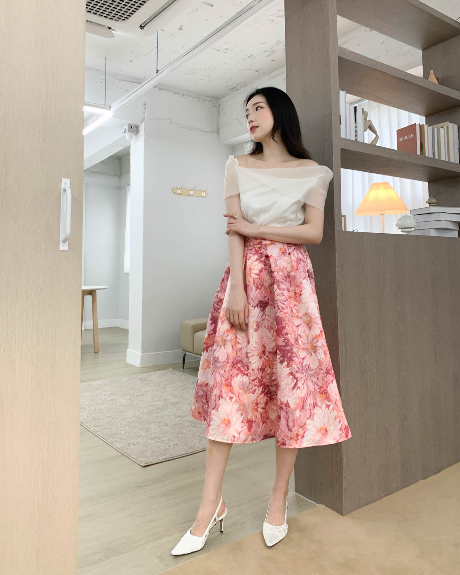 트위드 진주 비즈 새틴 스틸레토 슬링백 힐 (2col) / 7cm, 225mm-250mm 상세 이미지 28