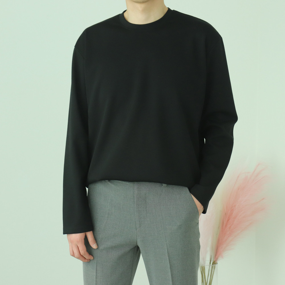 남자긴팔티셔츠 오버핏 이너 레이어드 티셔츠 이미지 2