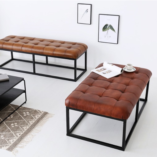 등받이 없는 쇼파 대기 벤치 벤치형 소파 가죽 평상 쇼파