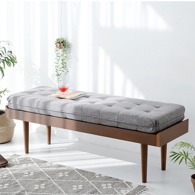 등받이 없는 쇼파 벤치형 소파 대기 벤치 패브릭 평상 쇼파