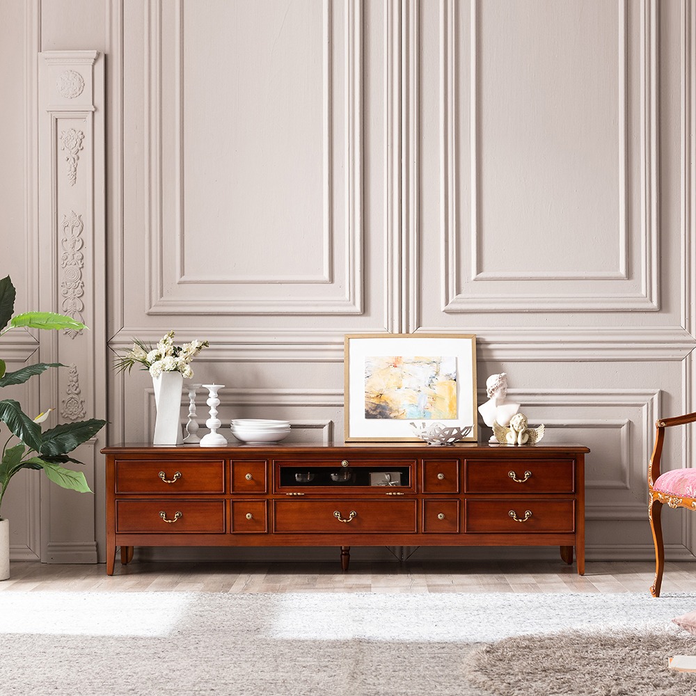 까사홈 이사벨 엔틱 원목 거실장 2100