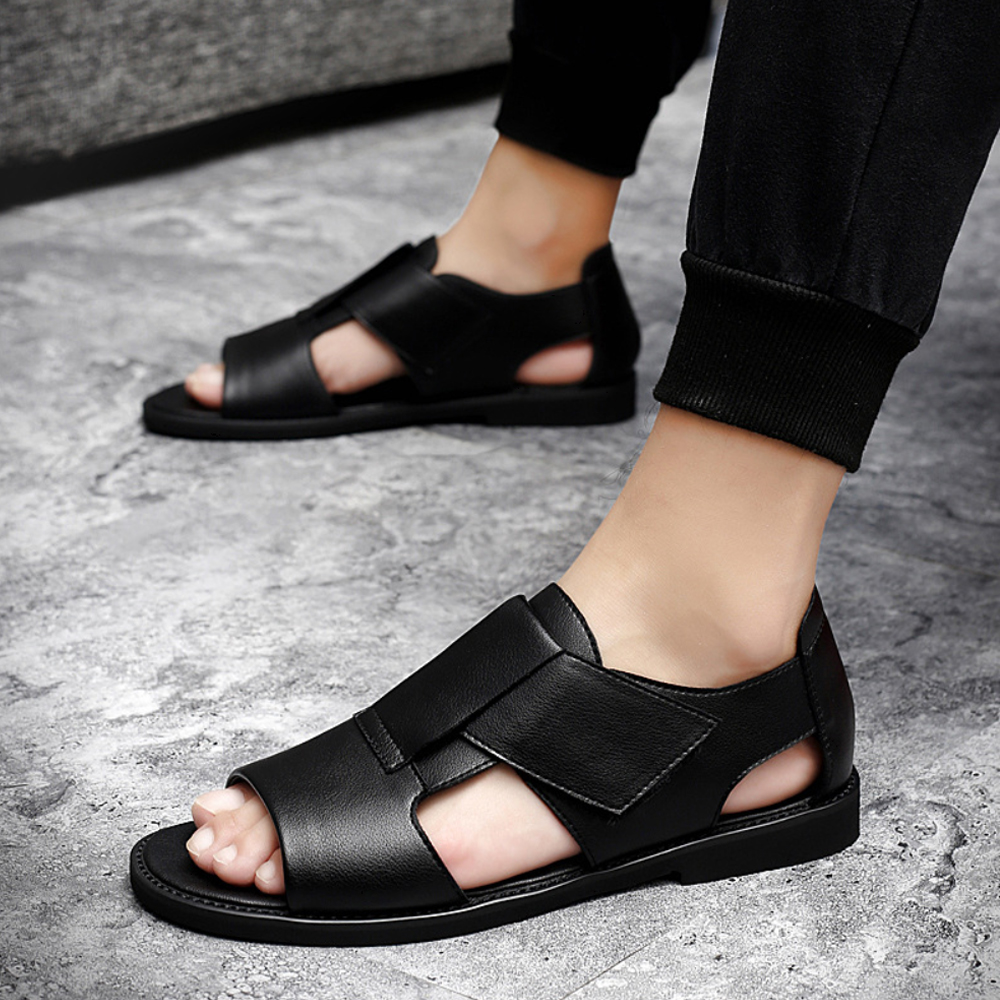 남자 샌들 가죽 슬리퍼 발편한 여름 캐주얼샌들